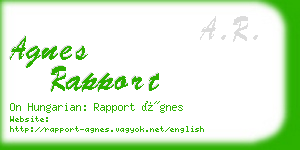 agnes rapport business card